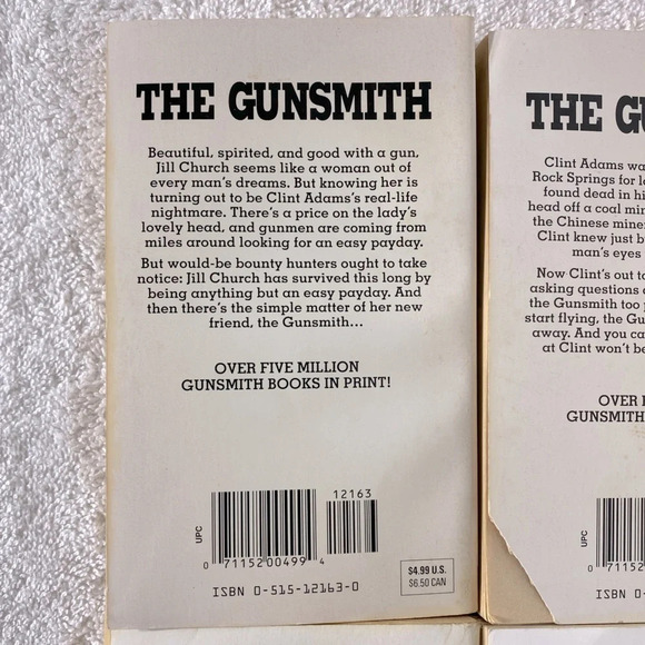 Vintage  The Gunsmith All Action Western Romance Novel x4 - Picture 13 of 14